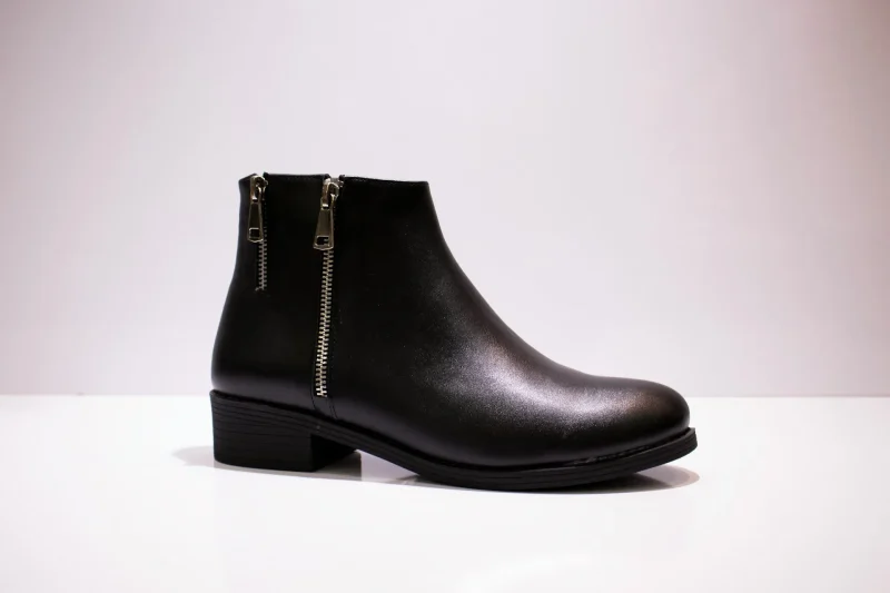 Black leather boots