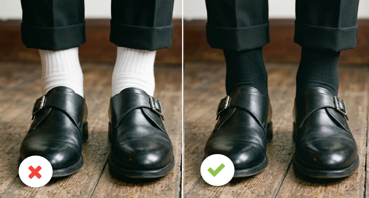 Gentlemen Are Doing it Wrong: White Socks & Black Trousers
